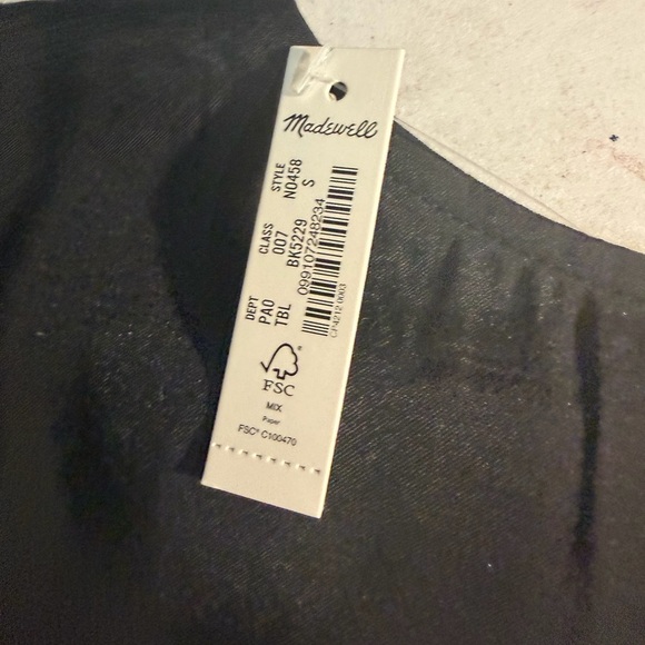 NWT Madewell Long Sleeve Crop Tulip Back Elegant Black Women's Top Small - Picture 8 of 12